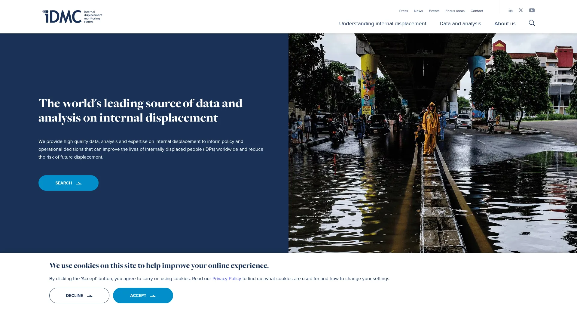 Internal Displacement Monitoring Centre website