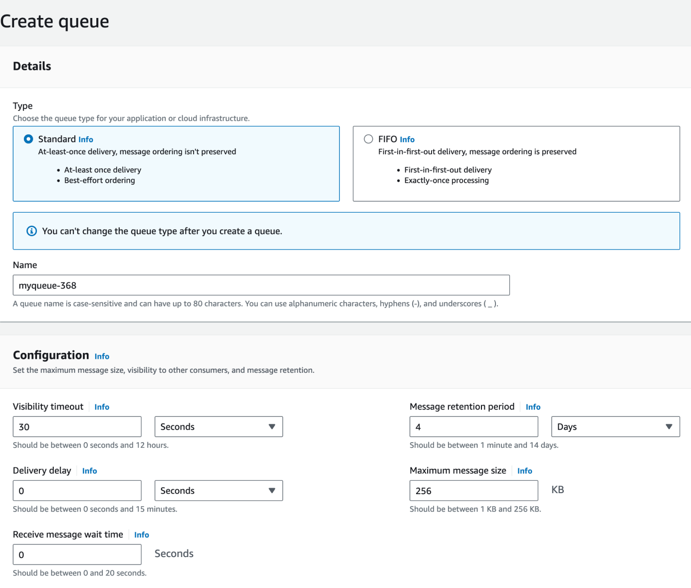 1. Queue Selection and Configuration